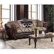 Furniture of America Eli Faux Leather Tufted Sofa in Dark Brown and Brown