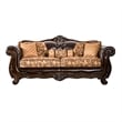 Furniture of America Eli Faux Leather Tufted Sofa in Tan Brown