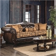 Furniture of America Eli Faux Leather Tufted Sofa in Tan Brown