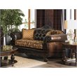 Furniture of America Eli Traditional Faux Leather Tufted Loveseat in Tan Brown