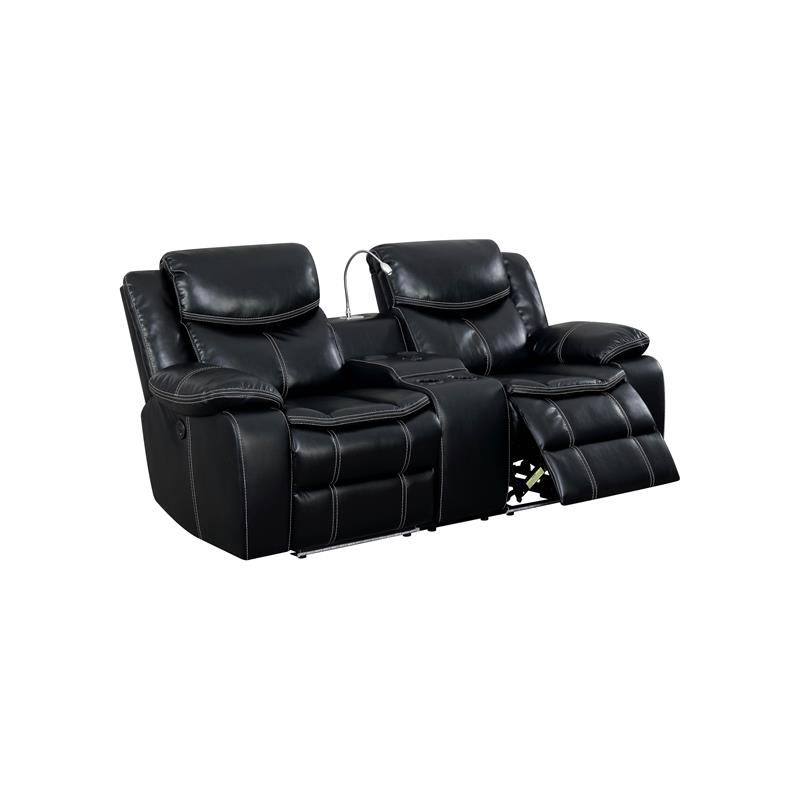 Furniture Of America Stanton Faux Leather 2 Piece Reclining Sofa Set In Black Cymax Business Furniture Of America Stanton Faux, Stanton Reclining Sofa Reviews