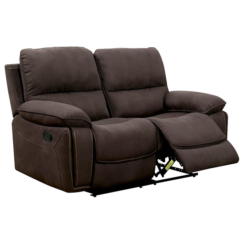 Furniture Of America Afton Reclining Loveseat In Dark Brown