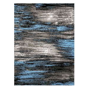 Furniture of America Durk Fabric 5'x7'2&quot Area Rug in Gray and Blue