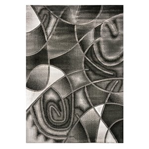 Furniture of America Libby Fabric 7'10&quotx10' Area Rug in Gray and Black