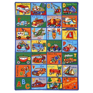 furniture of america baffy fabric picture alphabet 5'x7' area rug in multi-color