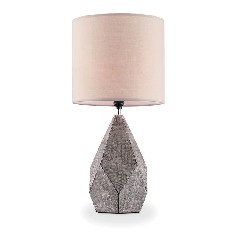 geometric table lamp grey