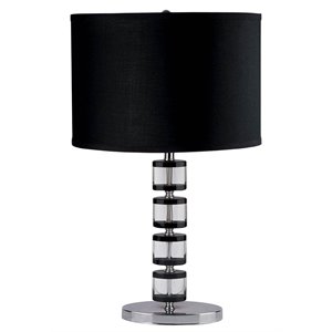 furniture of america shapira contemporary metal drum shade table lamp in black