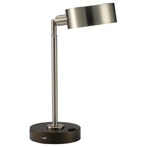 furniture of america talia modern metal table lamp in silver