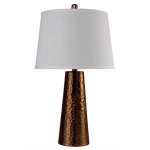furniture of america digo modern metal and fabric table lamp in copper
