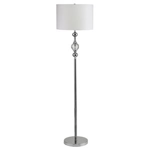 Furniture of America Charlies Modern Metal and Crystal Floor Lamp in White