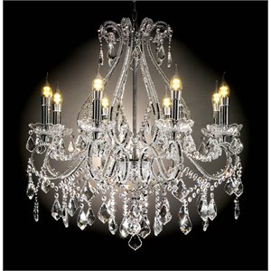furniture of america tegan traditional glass sparkling chandelier in silver