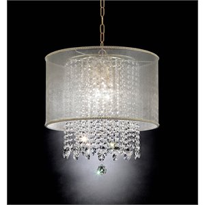 furniture of america beacon glam glass sparkling chandelier in gold