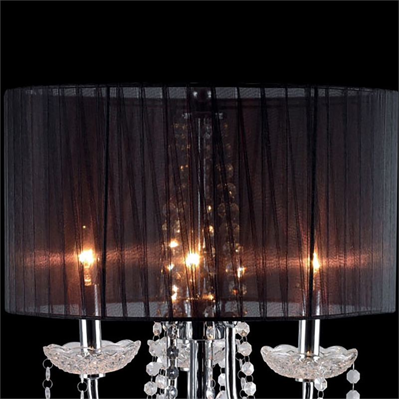 Furniture of America Tessa Glam Metal Sparkling Table Lamp in Black