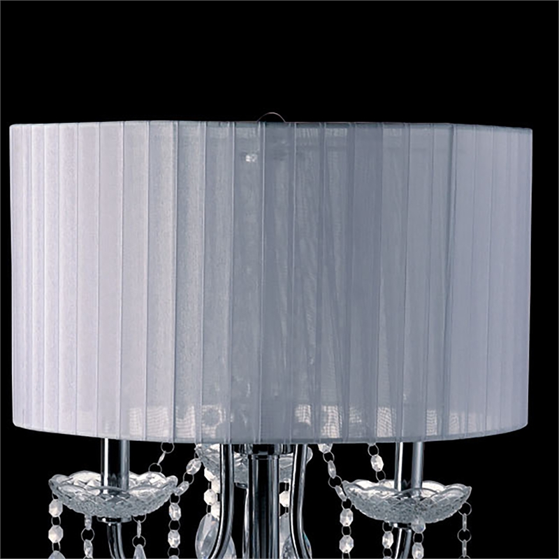 Furniture of America Tessa Glam Metal Sparkling Table Lamp in White