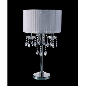 Furniture of America Tessa Glam Metal Sparkling Table Lamp in White