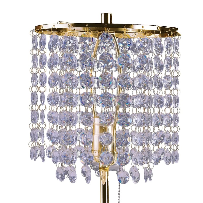 Furniture of America Gemma Glam Glass and Metal Table Lamp in Gold