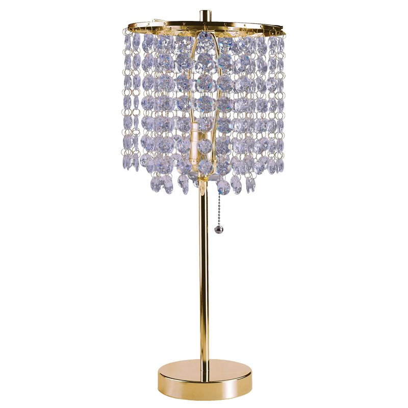 Furniture of America Gemma Glam Glass and Metal Table Lamp in Gold
