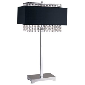 furniture of america hallie contemporary metal base crystal table lamp