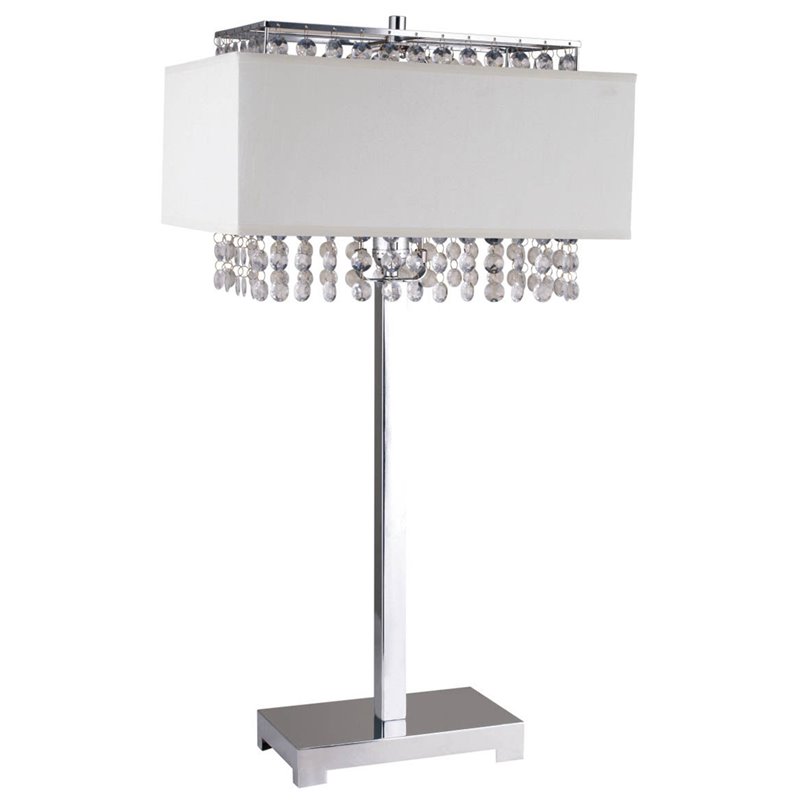Furniture of America Hallie Contemporary Metal Table Lamp in White