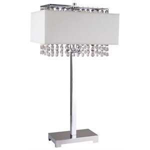 furniture of america hallie contemporary metal base crystal table lamp