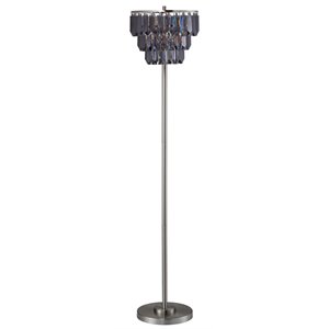 Furniture of America Belle Metal 60.5&quot Floor Lamp in Black and Chrome