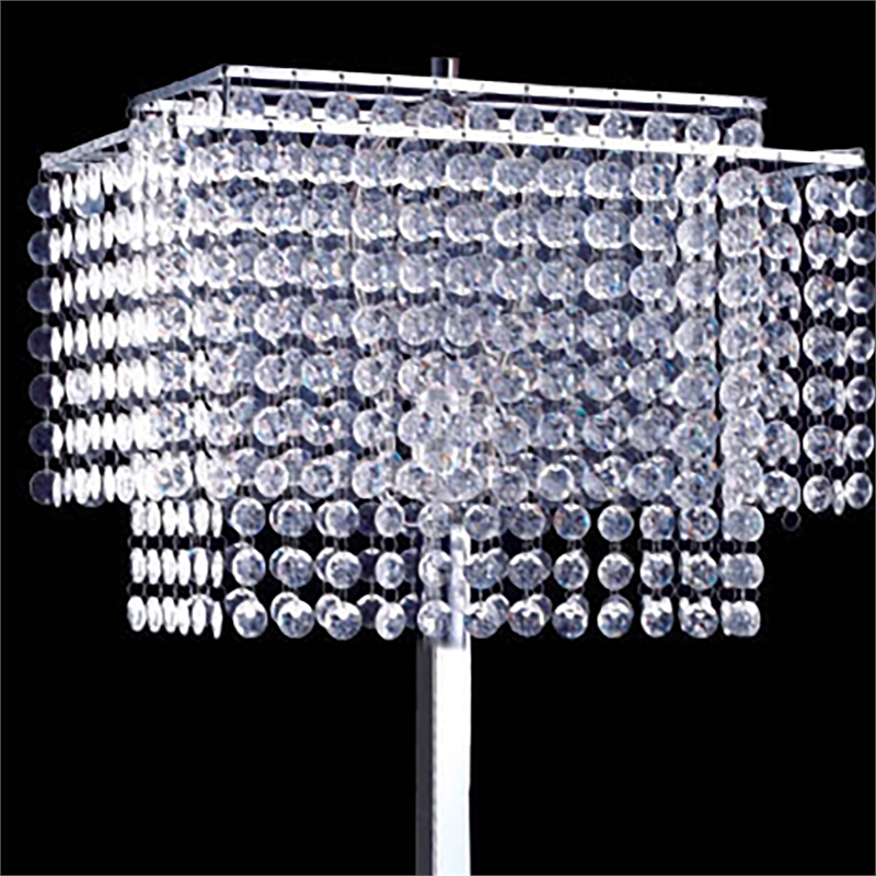 Furniture of America Tika Contemporary Metal Base Floor Lamp in Chrome