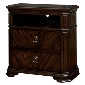 furniture of america kaylani traditional wood 2-drawer tv stand in espresso