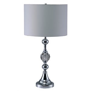 furniture of america charlies modern metal table lamp in silver
