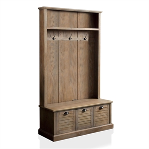 furniture of america zachary rustic wood hallway cabinet in weathered gray
