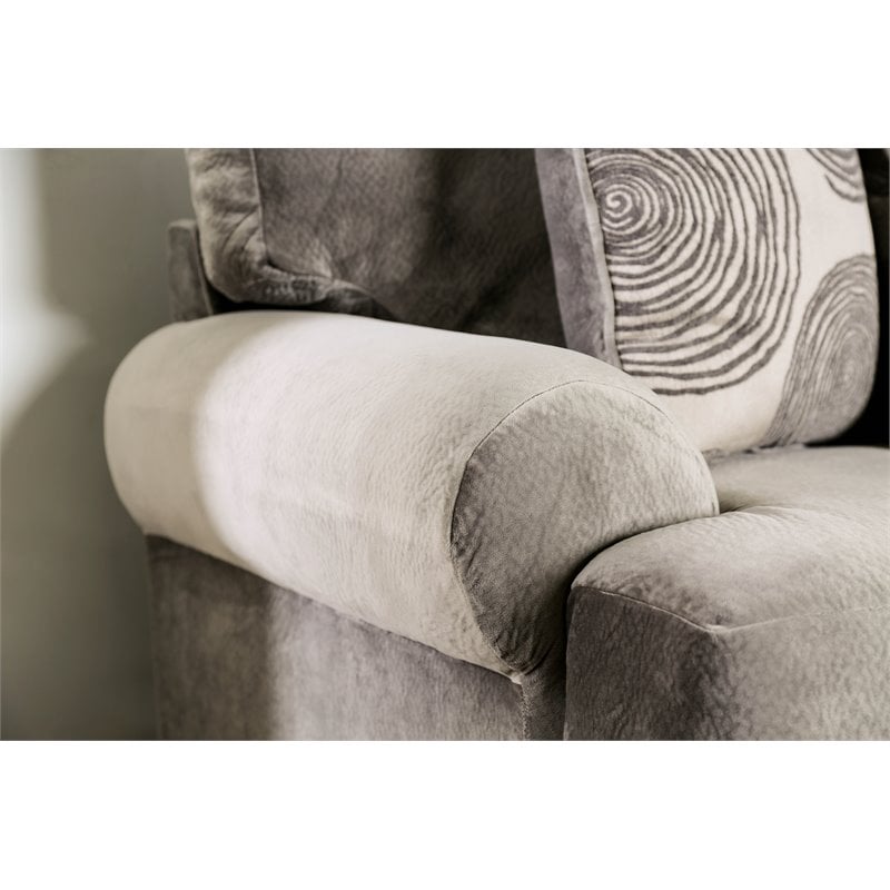 Furniture of America Sheryl Transitional Microfiber Sectional in Gray