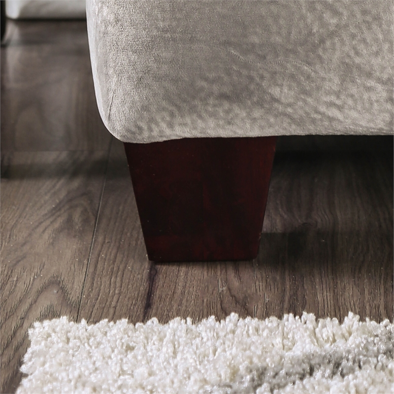 Furniture of America Sheryl Transitional Microfiber Loveseat in Gray