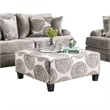 Furniture of America Sheryl Microfiber Upholstered Ottoman in Gray