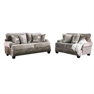 furniture of america sheryl 2 piece microfiber sofa set