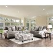 Furniture of America Sheryl Transitional 2-Piece Microfiber Sofa Set in Gray