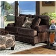 Furniture of America Sheryl Transitional Microfiber Loveseat in Brown