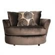 Furniture of America Sheryl Transitional Microfiber Swivel Chair in Brown