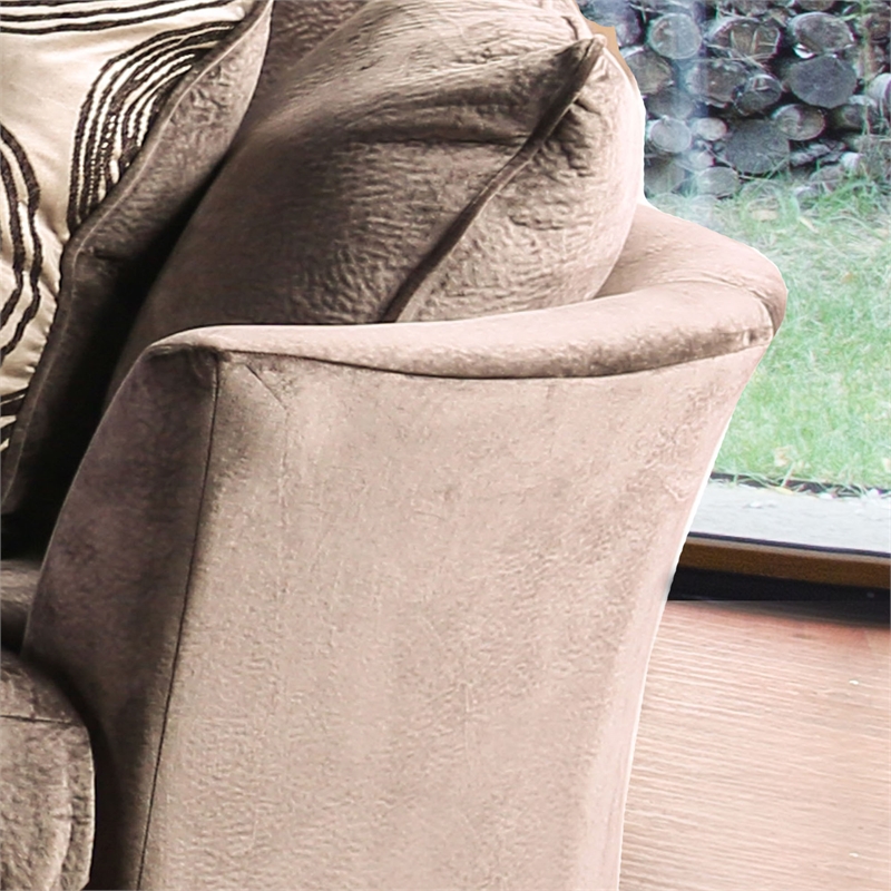 Furniture of America Sheryl Transitional Microfiber Swivel Chair in Brown