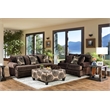 Furniture of America Sheryl Microfiber Upholstered Ottoman in Brown