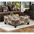 Furniture of America Sheryl Microfiber Upholstered Ottoman in Brown
