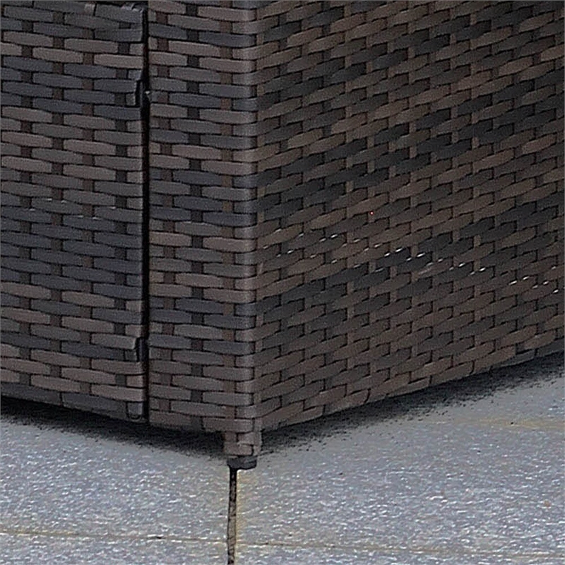 Furniture of America Daley Rattan Patio Left Arm Chair in Brown and Beige