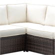 Furniture of America Daley Rattan Patio Corner Chair in Brown and Beige