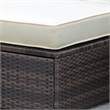 Furniture of America Daley Rattan Square Patio Ottoman in Brown and Beige