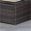 Furniture of America Daley Rattan Square Patio Ottoman in Brown and Beige
