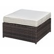 Furniture of America Daley Rattan Square Patio Ottoman in Brown and Beige
