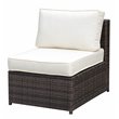Furniture of America Daley Rattan Patio Armless Chair in Brown and Beige