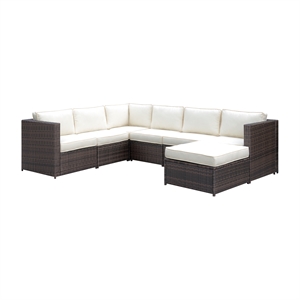 furniture of america daley rattan 10-piece patio sectional set in brown