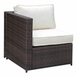Furniture of America Daley Brown and Beige Rattan Patio Sectional Set