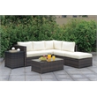 Furniture of America Daley Contemporary Brown Rattan Patio Sectional Set