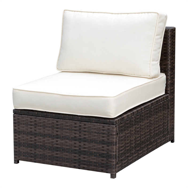 Furniture of America Daley Contemporary Brown Rattan Patio Sectional Set