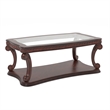 Furniture of America Gabriel Wood Open Shelf Coffee Table in Dark Oak
